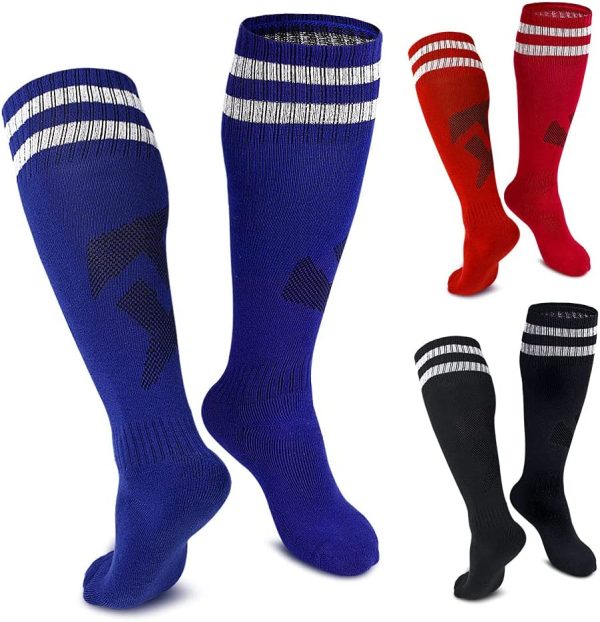 Soccer Socks 3 pairs Anti Slip Soccer Knee Socks Team Sport Knee High Socks for Adult Youth Basketball/Hockey Sports Grip Socks - Image 6