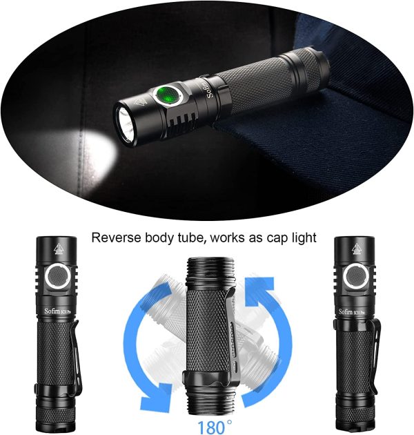 SC31 Pro Rechargeable Flashlight 2000 Lumen, Pocket Light with Powerful SST40 LED, Anduril UI for Camping Hiking Fishing etc, Battery and USBC Cable Included - Image 6