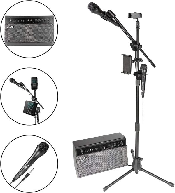 RockJam RJKSK-BK Premium Performer 100-watt Bluetooth Karaoke Machine & PA System with Two Karaoke Microphones - Image 4