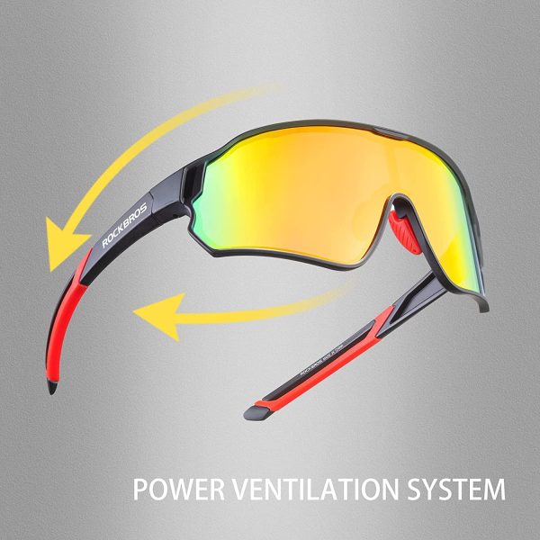 ROCKBROS Polarized Sports Sunglasses HD Glasses Neon Lens UV400 TR90 Frame Cycling Fishing Running Climbing for Women Man - Image 3