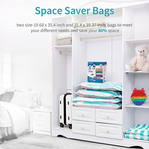 Space Saver Bags with Hand Pump,Vacuum Storage Compression Bag for Clothes,Bedding,Towel,Blankets,Pillows,Comforters and Travel(12pack, Large) - Image 6