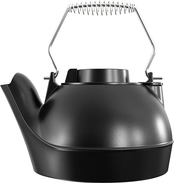 Fire Beauty Humidifying Iron Kettle??Stove Humidifier??Wood Stove Kettle??Cast Iron??Chrome handle??Matte Black - Image 3