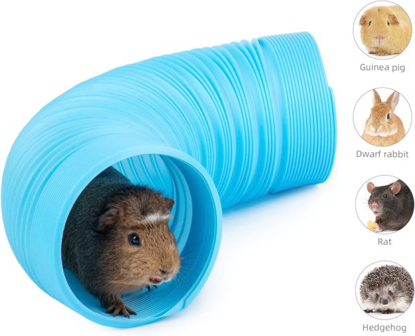 Niteangel Fun Tunnel with 3 Pack Play Balls for Guinea Pigs, Chinchillas, Rats and Dwarf Rabbits (Blue)