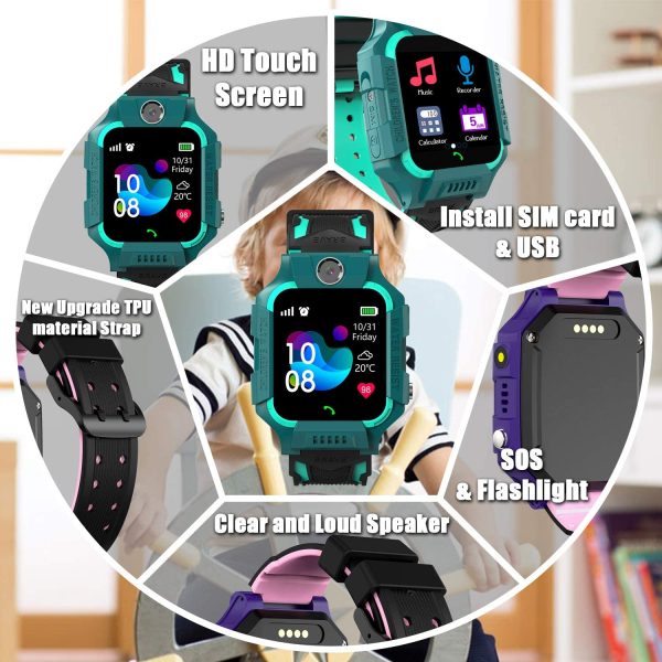 Smart Watch Phone Kids - Children Smartwatch Boys Girls with SOS Need 2G SIM to Call, 14 Puzzle Games Music MP3 MP4 HD Selfie Camera Calculator Alarms Timer Pedometer for Boys Girls Students,Black - Image 6