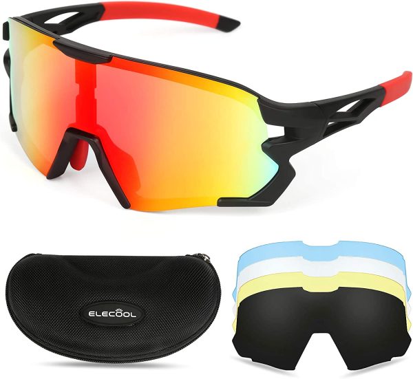 ELECOOL Cycling Glasses with 5 Interchangeable Lenses for Running Fishing Sports - Image 6