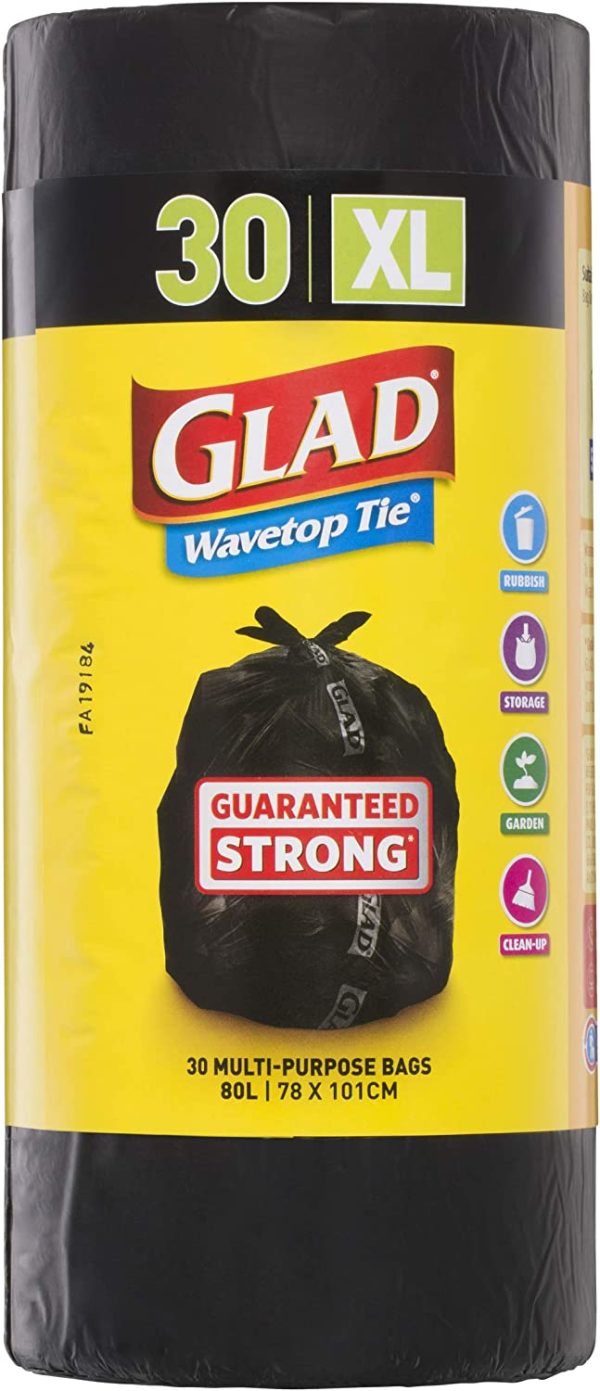 Glad Wavetop Tie Garbage Bag Roll, 30 count - Image 3