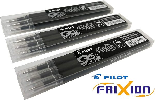 Frixion erasable pens refill, 9 refill bundle Black gel ink fine point 07 (Black) - Image 4