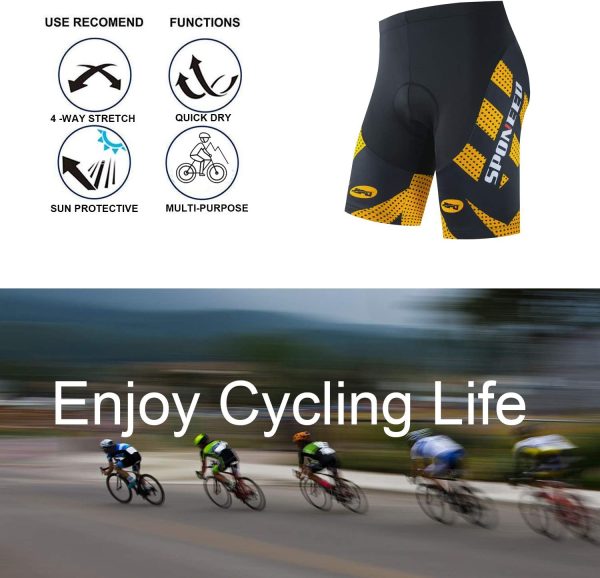 Sponeed Men's Cycling Bike Shorts Biking Spin Gel Padded Bicyce Wear Half Pants Tights - Image 4