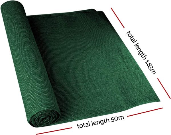 Instahut 50% Sunblock Shade Sail 100GSM UV Resistant Shadecloth Sail Roll Privacy Screen Outdoor Patio Lawn Fence Greenhouse Flower Plants-Green(1.83x50m) - Image 5