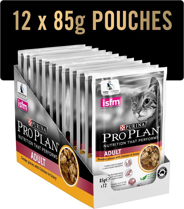 Pro Plan Chicken in Gravy Adult Cat Food 12 Packs 12 Pack Medium - Image 5