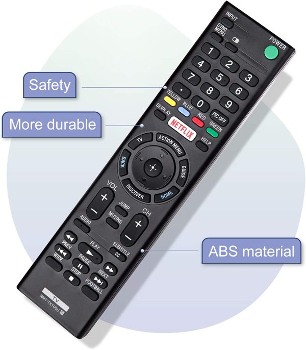 RMT-TX100U Universal Remote Control, Suitable for All Sony-TV-Remote Sony LCD LED HDTV Smart bravia TVs, with Netflix Shortcut Button