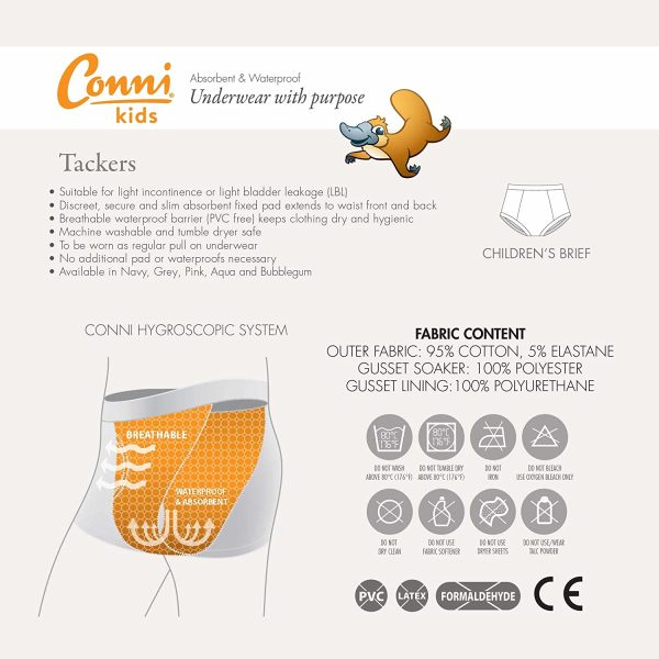 Conni Kids Tackers Washable Pull Up Briefs Underwear for Potty Training and Youth Incontinence - Image 5