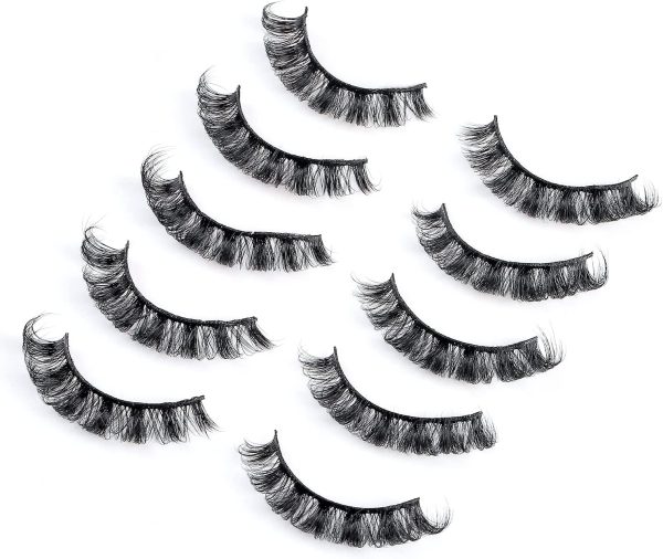 Russian Strip Lashes, DD Curl Mink Lashes, Natural False Lashes , Fluffy Eyelashes Mink, Faux Mink Eyelashes Natural Look, Natural Wispies False Eyelashes (HD03) - Image 2