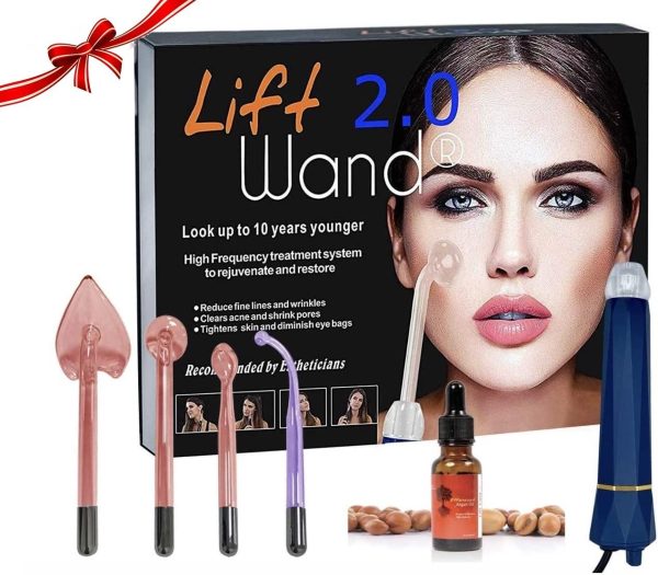 Lift Care Lift Wand 2.0 High Frequency Machine w/ Nose Attachment & Moroccan Argan Oil - Image 5