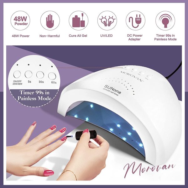 Morovan Poly Gel Nail Kit with Everything Nail Extension Gel Kit with 48W LED Nail Lamp 8 Pcs 0.5oz Poly Gel Nail Kits with U/V Light Starter Kit Nail Supplies - Image 6