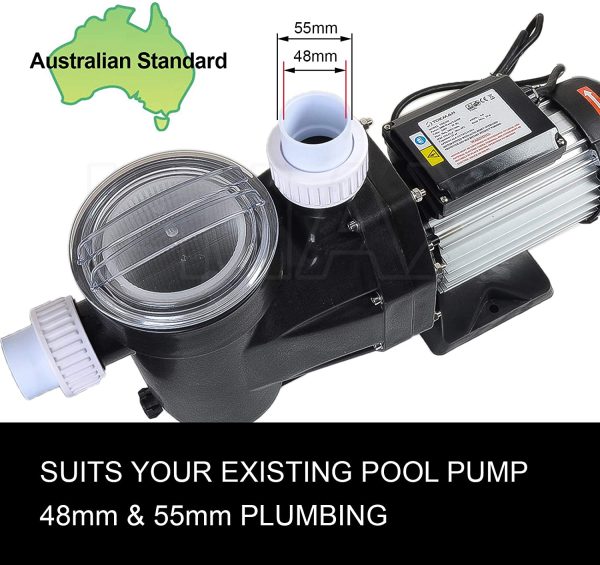 Swimming Pool Pump Pressure Spa Water Electric Self Priming Home Garden (1.6HP, 1200W, 27600L/H) - Image 3