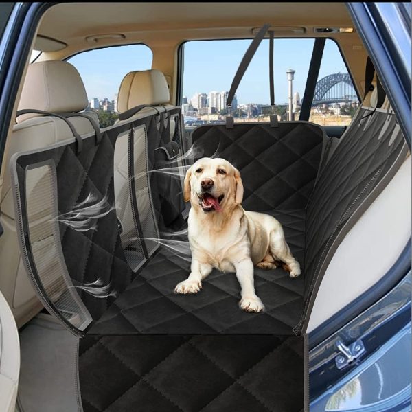 Luxury Dog Car Seat Cover, Premium 900D Extra Mesh Windows Unique Pet car Seat Cover, Extra Thick Cotton, Scratchproof Waterproof Durable Dog Hammock For Car SUV Truck, Protects From Dirt & Fur Washable Nonslip Car Seat Cover, Dog Seat Covers For Car - Image 3