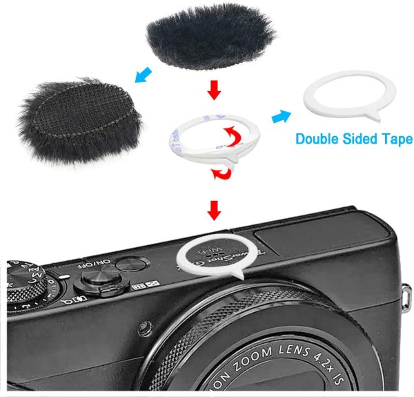 Camera Mic Windscreen, 8 PCS Fur Wind Muff Wind Cover for DSLR Built-in Microphone Outdoor Wind Filter by YOUSHARES - Image 3