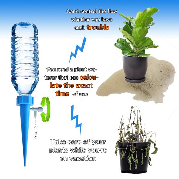 MANGOIT Self Plant Watering Spikes 12 Pack Auto Drippers Irrigation Devices Vacation Automatic Plants Water System with Adjustable Control Valve Switch Design for Houseplant, Gardenplant, Officeplant - Image 4