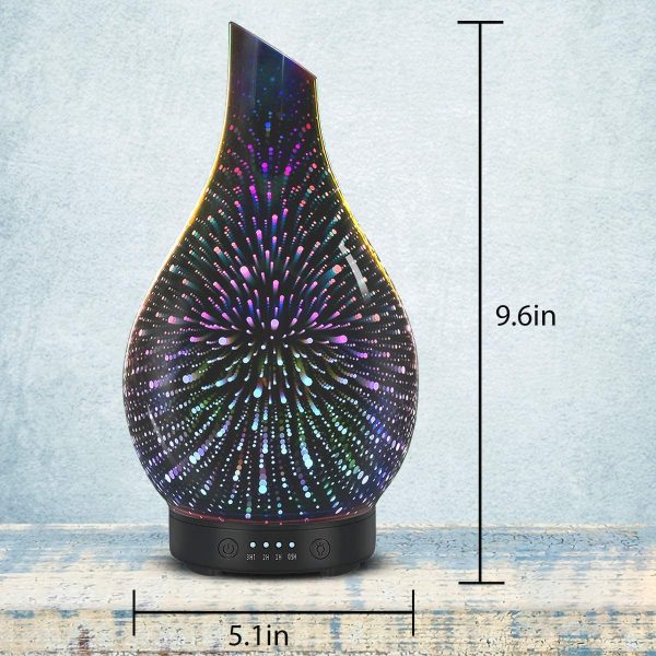 Essential Oil Diffuser 120ML Aroma Ultrasonic Humidifier with Handmade Glass BPA Free Waterless Auto-Off Timer Setting for Home Yoga Office - Image 7