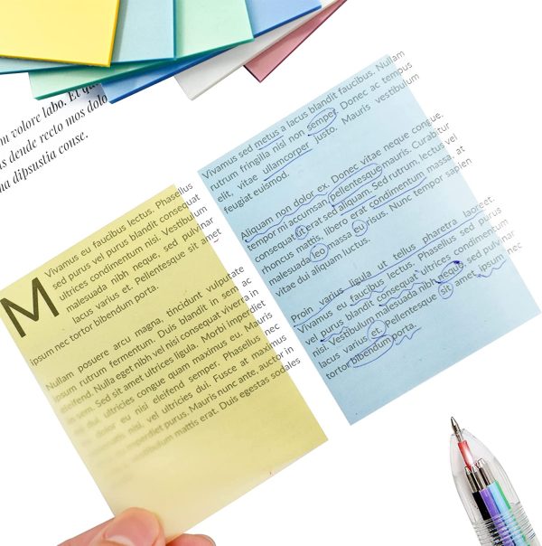 Transparent Sticky Notes 2.75x3.74 in Self-Stick Note Pads Waterproof Memo Pad Scratch Pad, 300-Sheets/Pack - Image 4