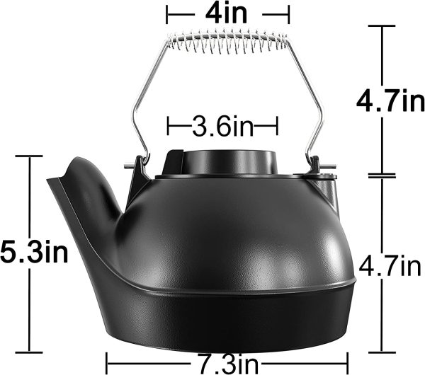 Fire Beauty Humidifying Iron Kettle??Stove Humidifier??Wood Stove Kettle??Cast Iron??Chrome handle??Matte Black - Image 9