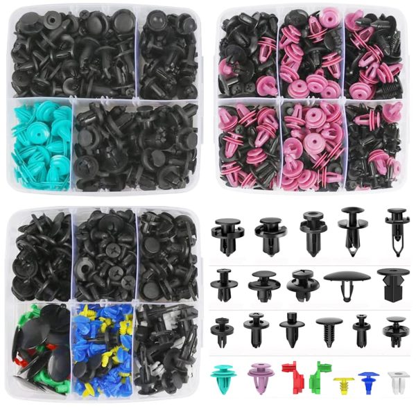 FOUNDCOOL 725pcs Nylon Universal Car Fasteners Clips Push Pins Rivets Retainer Replacement Screws Kit Set For Cars Trucks SUVs Bumper Door Fender Engine Cover Shield Trim Panel With 23 Most Popular Sizes Cable Ties Removal Remover Tools - Image 7