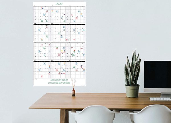 Lushleaf designs 36x48 Jumbo Month Calendar (Parent) 24 inch x 36 inch 24x36 Dated 2019 Calendar - Image 4