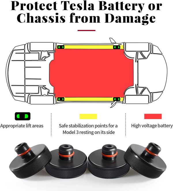 Lifting Jack Pad for Tesla Model 3/S/X/Y, 4 Pucks with a Storage Case, Accessories for Tesla Vehicles - Image 6