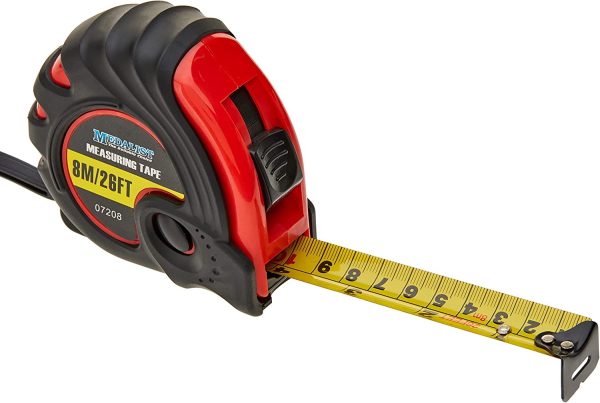 Shock Resistant Measuring Tape, 8 Meter Length