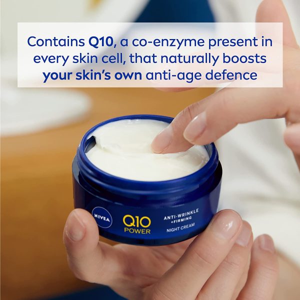 NIVEA Q10 Power Anti-Wrinkle Night Cream (50ml), Anti Aging Face Moisturiser for Women, Firming Face Moisturiser, Anti-Wrinkle Face Cream with Q10 - Image 8