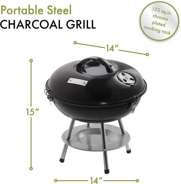 Cuisinart CCG-190 Portable Charcoal Grill, 14-Inch, Black - Image 4