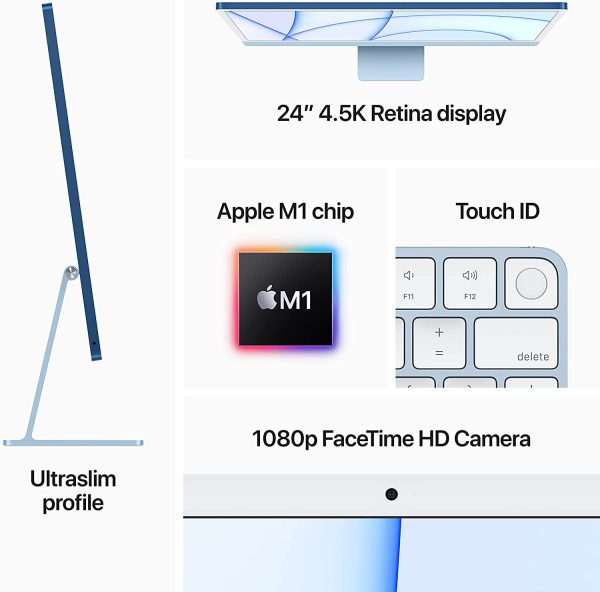 New Apple iMac (24-inch, Apple M1 chip with 8?core CPU and 8?core GPU, 8GB RAM, 512GB) - Silver - Image 6