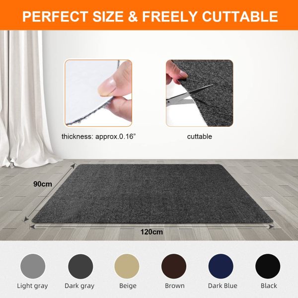 Office Chair Mat for Hard Floor, Protector Mat for Hardwood Floor, Gaming Desk, Gaming Chair and Home Office (90*120cm, Black, Rolled Package) - Image 3