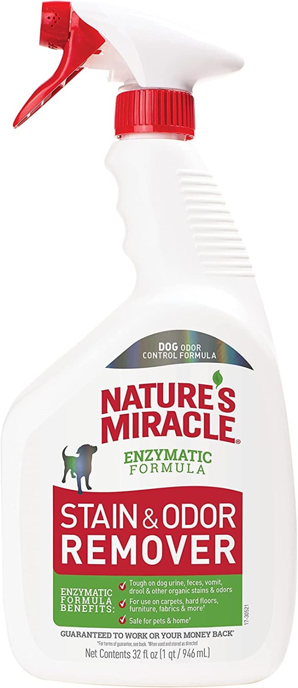 Nature’s Miracle Dog Stain And Odour Remover, Original Scent, 946ml, Multi-Surface Enzymatic Cleaner - Use On Carpet & Furniture, Pet Urine Destroyer, Trigger Spray - Image 2