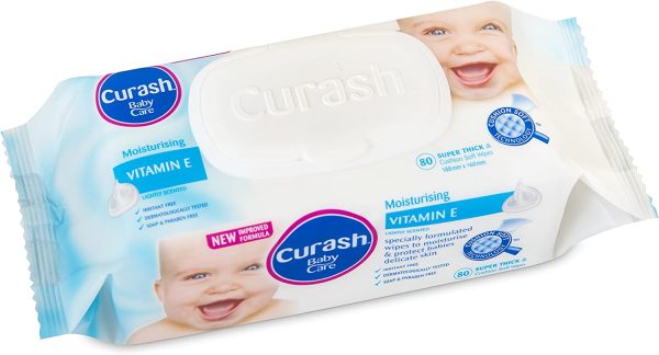 Curash Vitamin E Baby Wipes, Pack of 80