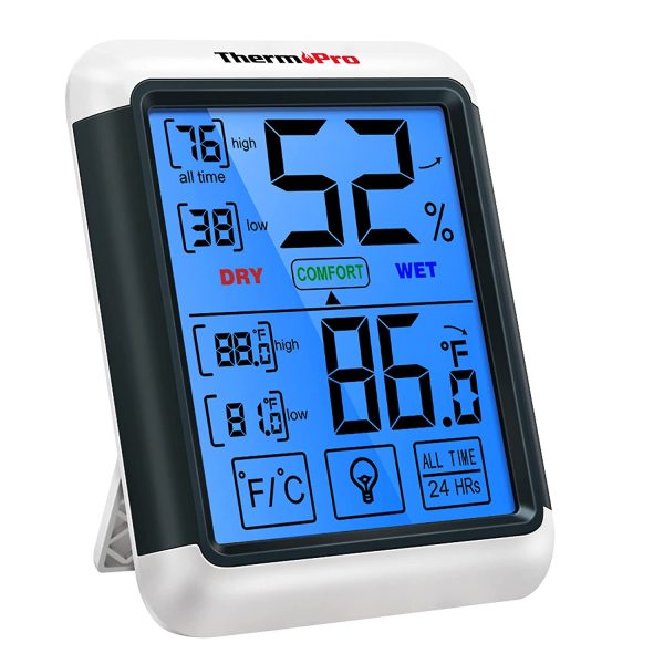 ThermoPro TP55 Digital Hygrometer Indoor Thermometer Humidity Gauge with Jumbo Touchscreen and Backlight Temperature Humidity Monitor - Image 8