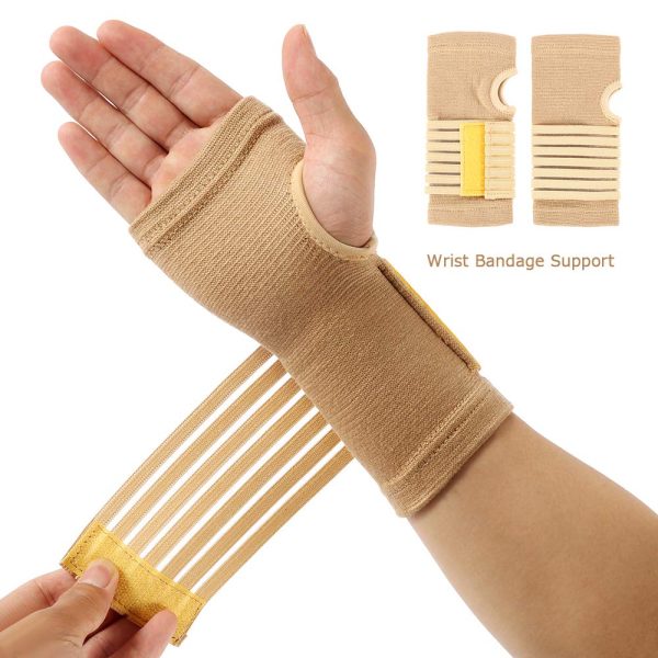 Carpal Tunnel Wrist Brace Pair with Adjustable Compression Strap Hand Palm Wrist Support for Carpal Tunnel Tendonitis Wrist Pain Hand Pain Sports Injuries Two Pieces - Image 2