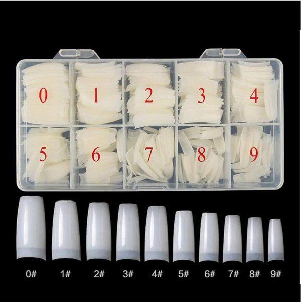 Haobase 500Pcs Nails Natural French False Nails Fake Nail Tips - Image 2