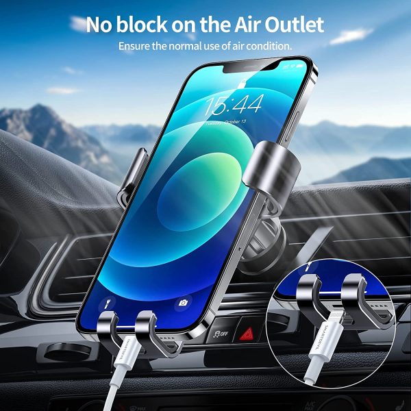 SmartDevil Car Phone Holder Air Vent Mount Gravity Phone Cradle for iPhone 13/12/11 Pro Max Mini SE XR XS X 6 7 8 Plus, Galaxy A S20 S10 S9 S8 S7 S6 Edge, Google Piexl, LG and more 4.7-6.5" Mobile Phone-Black - Image 8