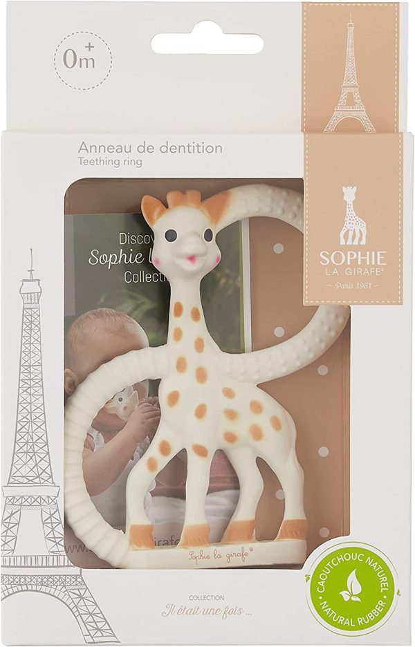 Sophie the giraffe Teething Ring, Brown/ White - Image 3