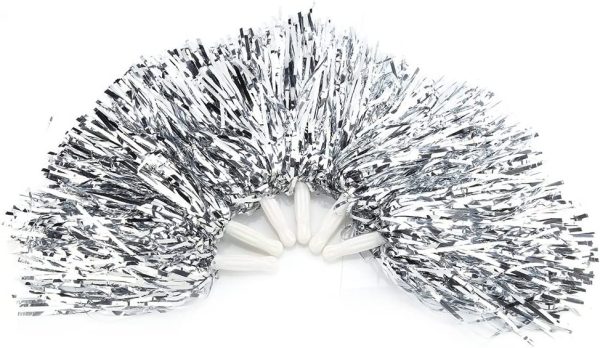 Cheerleading Pompoms Cheer Party Costume Sports Accessory (Color : Silver)