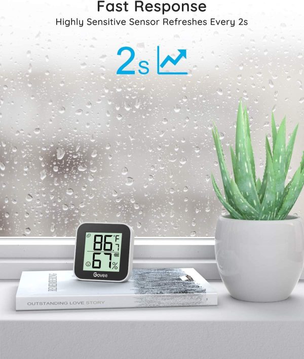 Govee Temperature Humidity Monitor 2-Pack, Indoor Room Thermometer Hygrometer with App Alert, Mini Bluetooth Digital Thermometer Humidity Sensor with Data Storage for Home, Greenhouse, Cellar - Image 8