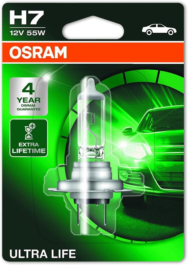 OSRAM 64210ULT-01B ULTRA LIFE H7, halogen headlamp, 64210ULT-01B, single blister (1 unit), Orange