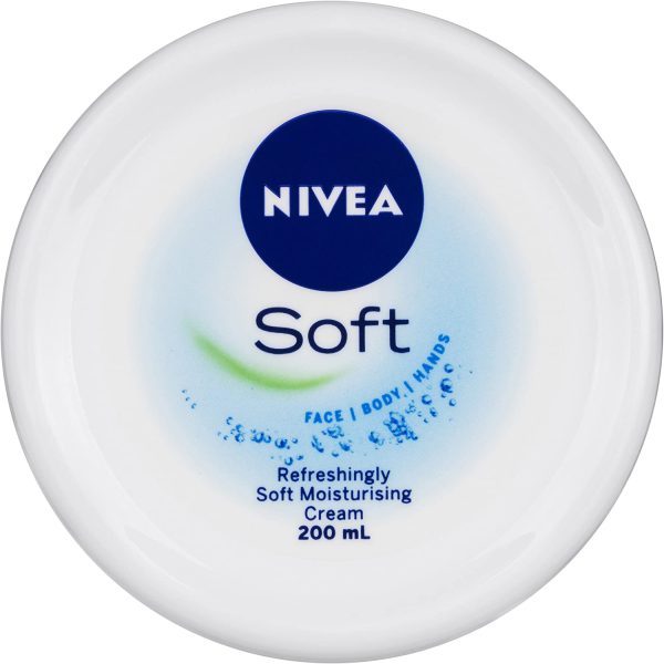 NIVEA Soft Moisturising Cream (200ml), Refreshing Moisturiser for Face, Body & Hands with Vitamin E and Jojoba Oil, Hand Cream Moisturises Deeply, All Purpose Body Lotion - Image 2