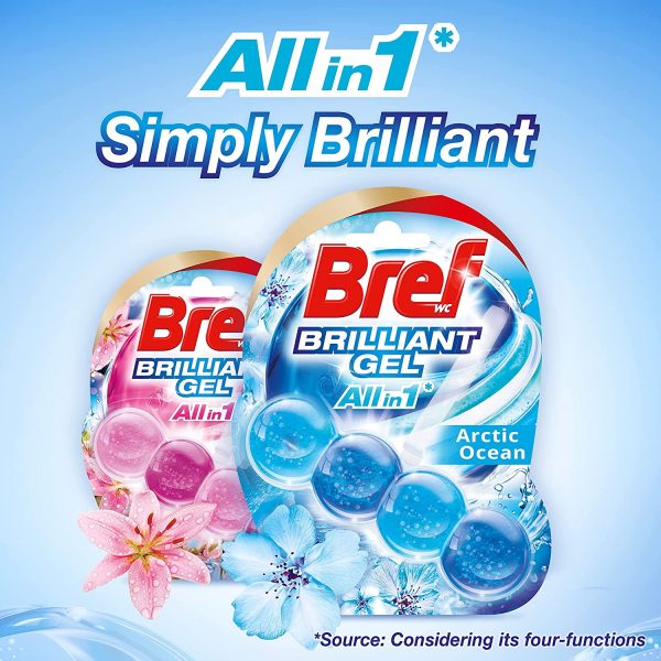 Bref Brilliant Gel Arctic Ocean, Rim block Toilet Cleaner 42g - Image 4