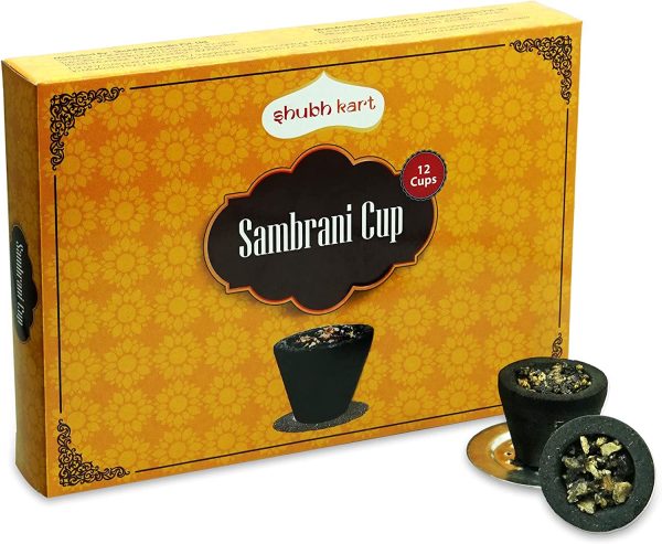 Sambrani Natural Indian Resin/ Loban/ Dhoop /Guggal/ Incense Cup 12pcs - 12 in a Pack - Image 7