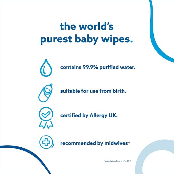 WaterWipes Unscented Baby Wipes, Sensitive and Newborn Skin, Mega Value, 12 Packs x 60 wipes (720 Wipes total) - Image 6