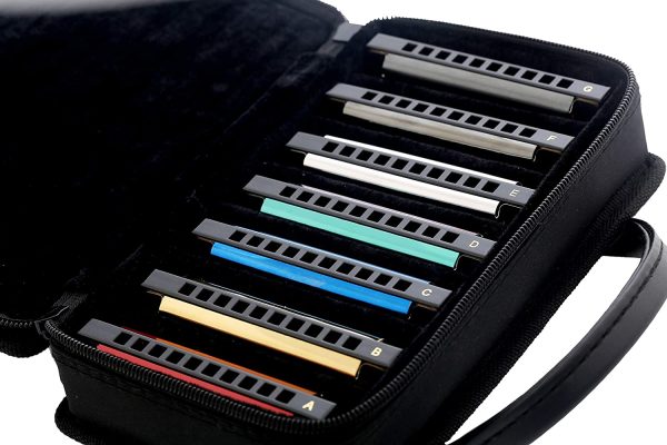 East top Harmonica Set,7-Pack 10 Holes 20 Tones Professional Blues Harmonica Set with 7 Colors Cover include 7 keys packed,A,B,C,D,E,F,G key - Image 6