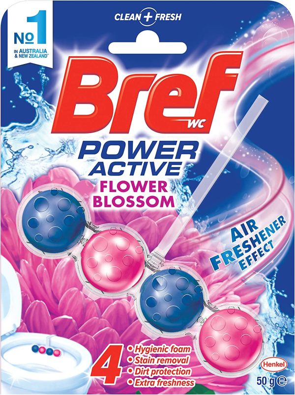 Bref Power Active Flower Blossom with Air Freshener Effect, Rim Block Toilet Cleaner, 50g - Image 5